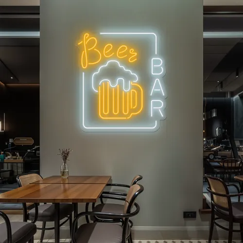 Beer Bar Vertical Neon Sign - Custom Patch Factory