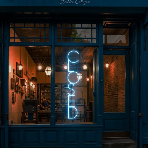 Closed Vertical Neon Sign - Custom Patch Factory