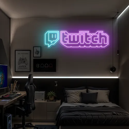 Twitch Streaming Setup Neon Sign - Custom Patch Factory