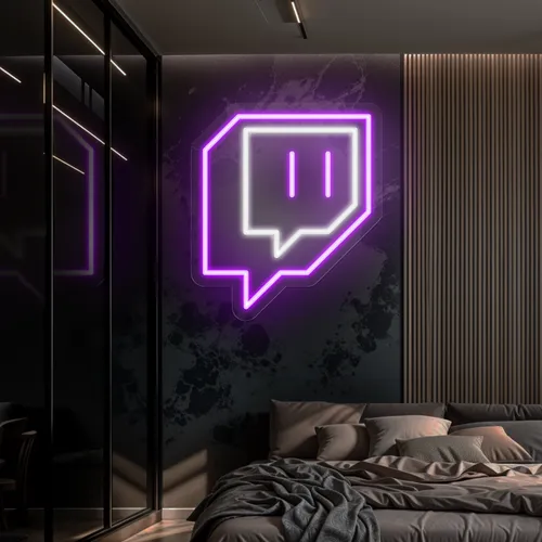 Twitch Logo Wall Neon Sign - Custom Patch Factory