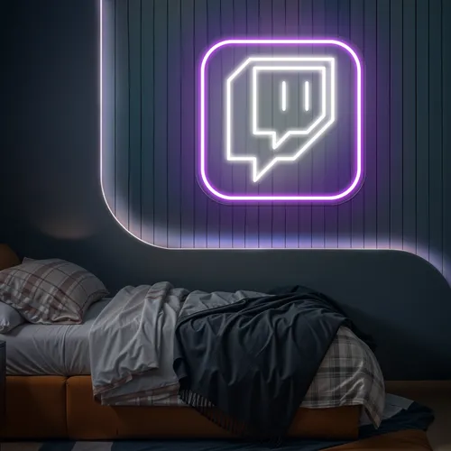 Twitch Logo Bedroom Neon Sign - Custom Patch Factory