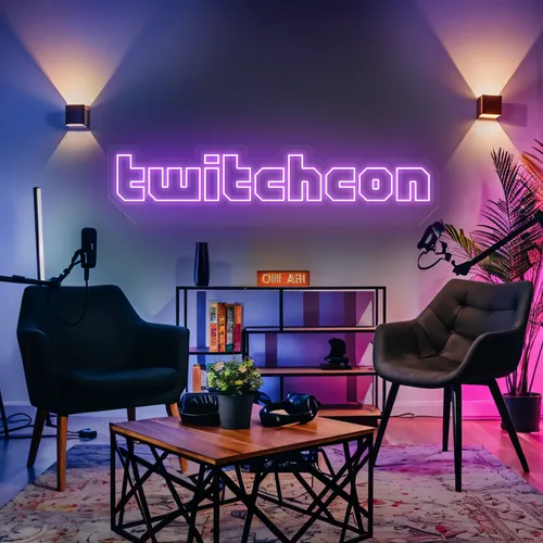 TwitchCon Gamer Lounge Neon Sign - Custom Patch Factory