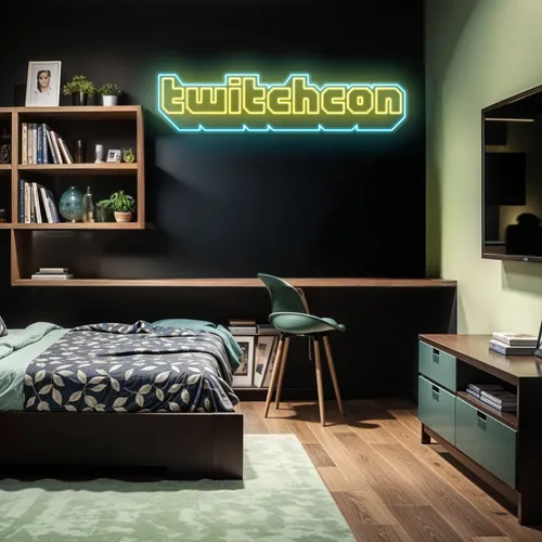 TwitchCon Bedroom Aesthetic Neon Sign - Custom Patch Factory