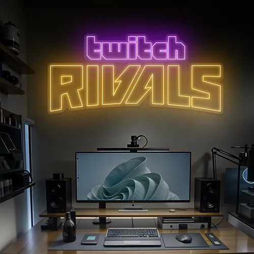 Twitch Rivals Gaming Setup Neon Sign - Custom Patch Factory
