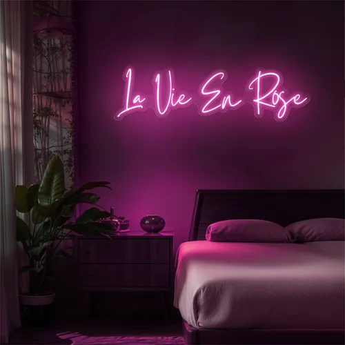 La Vie En Rose Neon Sign - Custom Patch Factory