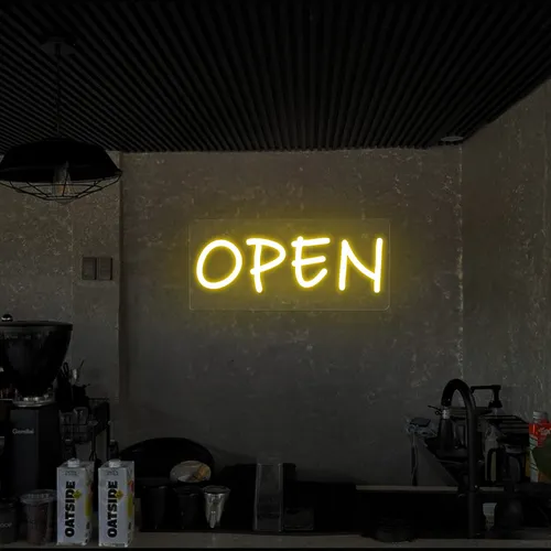 Open Neon Sign (small handwritten style) - Custom Patch Factory