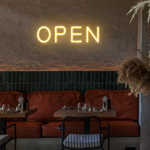 Open Block Neon Sign - Custom Patch Factory