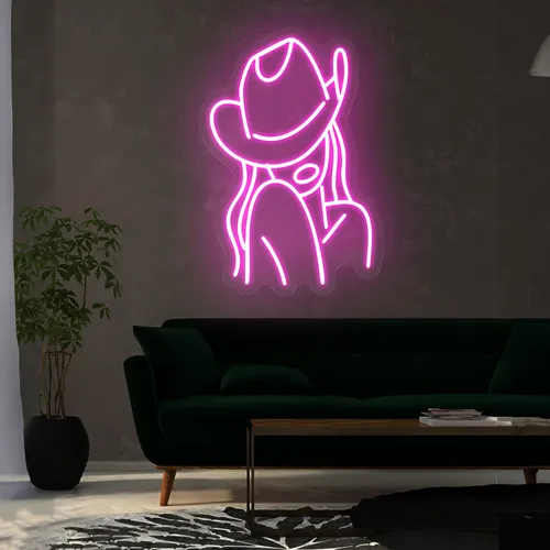 Mini Cowgirl Neon Sign - Custom Patch Factory