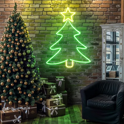 Mini Christmas Tree Neon Sign - Custom Patch Factory
