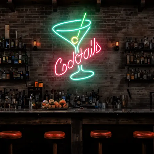 Cocktails Neon Sign - Custom Patch Factory