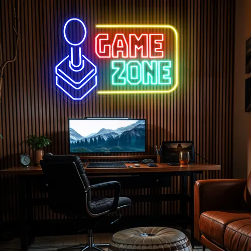 Game Zone Neon Sign - Custom Patch Factory