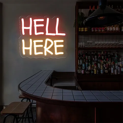 Hell Here Neon Signs - Custom Patch Factory