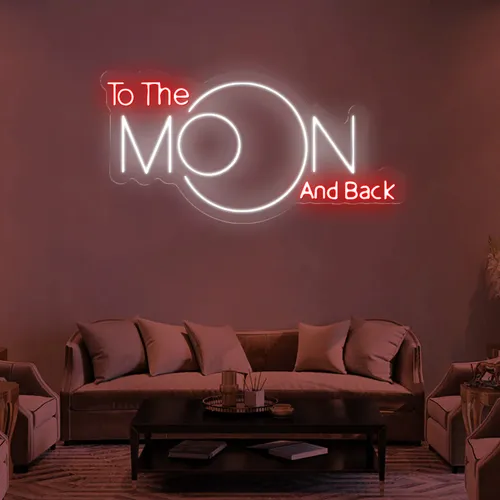 To The Moon and Back Neon Sign - Custom Patch Factory