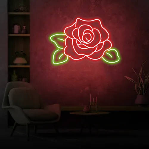Rose Neon Sign - Custom Patch Factory