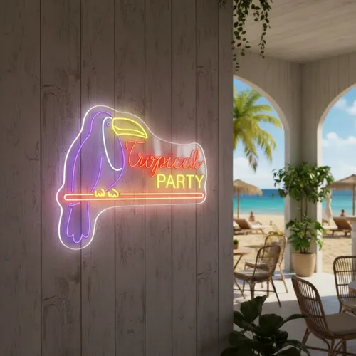 Tropical Party Neon Sign - Custom Patch Factory
