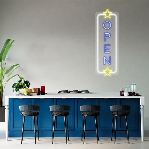 Custom Vertical Neon Open Signs - Custom Patch Factory