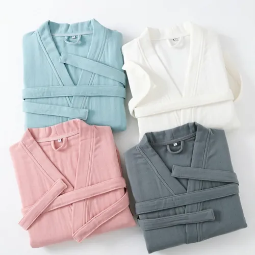 4 Layer Gauze Cotton Bathrobes - Custom Patch Factory