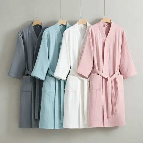 4 Layer Gauze Cotton Bathrobes - Custom Patch Factory