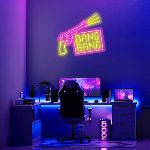 Custom Gun Neon Signs - Custom Patch Factory