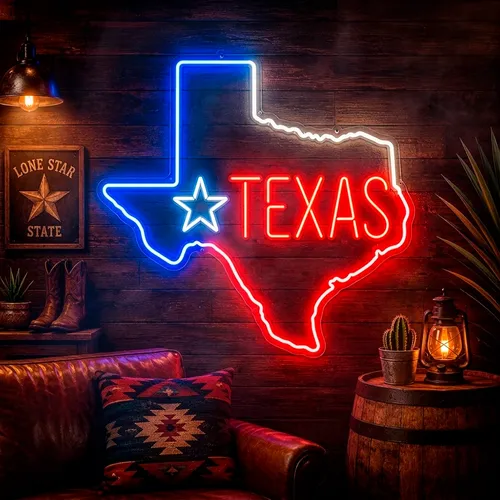 Custom Texas Neon Signs - Custom Patch Factory