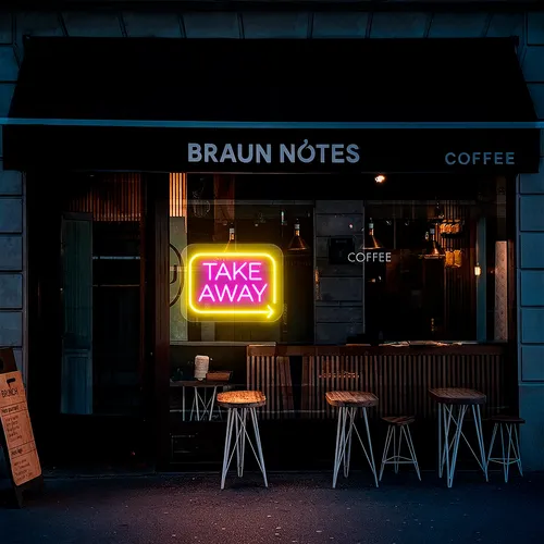 Custom Take Away Neon Signs - Custom Patch Factory