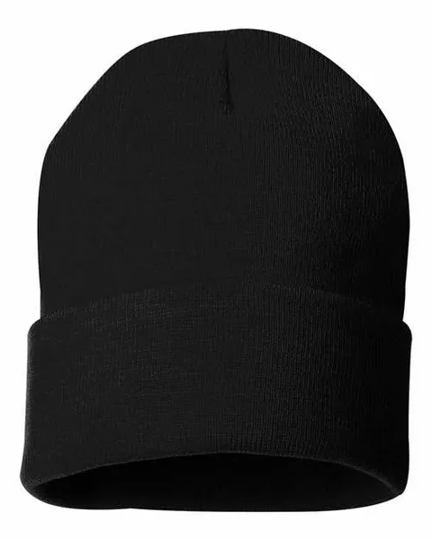 12" Solid Cuffed Beanie - Custom Patch Factory