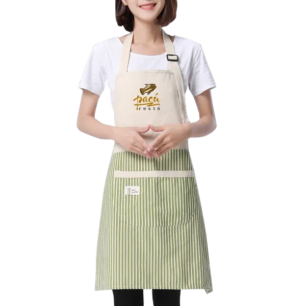 Apron with Happy Bear Patch - Custom Patch Factory