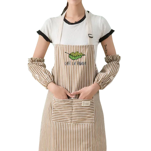 Striped Cotton and Linen Apron - Custom Patch Factory