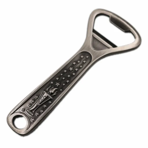 Antique Silver Bottle Opener - Custom Patch Factory