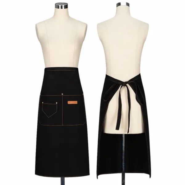 Lengthy Mid-Waist Denim Apron - Custom Patch Factory