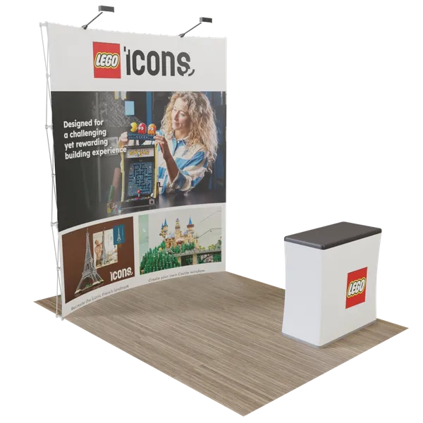 Custom Curved Pop Up Trade Show Display Stand 8' x 8'