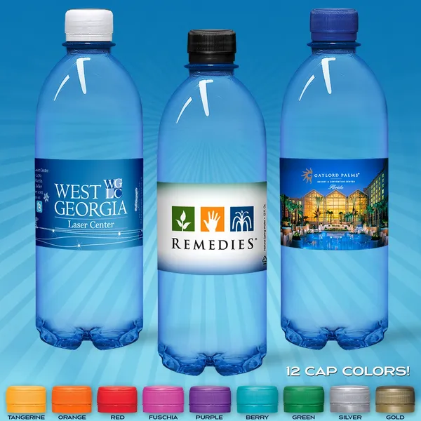 16.9oz Flat Water Bottle (Blue Tint) - Custom Patch Factory