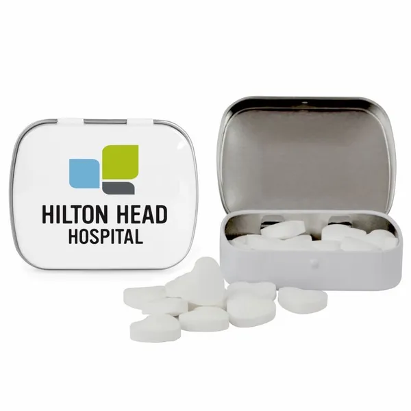 Domed Tin with Heart Shaped Mints - Custom Patch Factory