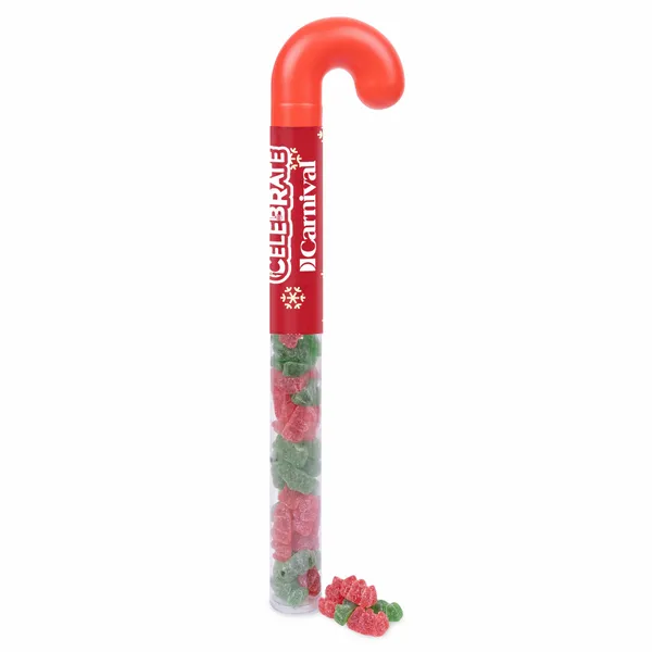 Holiday Candy Cane Tube with Sour Gummy Bears - Custom Patch Factory