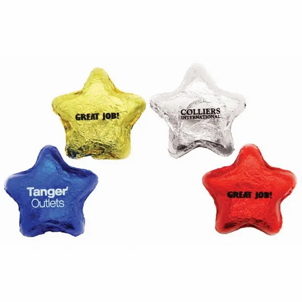 Imprinted Chocolate Foiled Stars - Custom Patch Factory