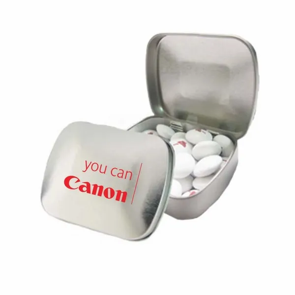 Domed Tin-Imprinted Chocolate Buttons - Custom Patch Factory