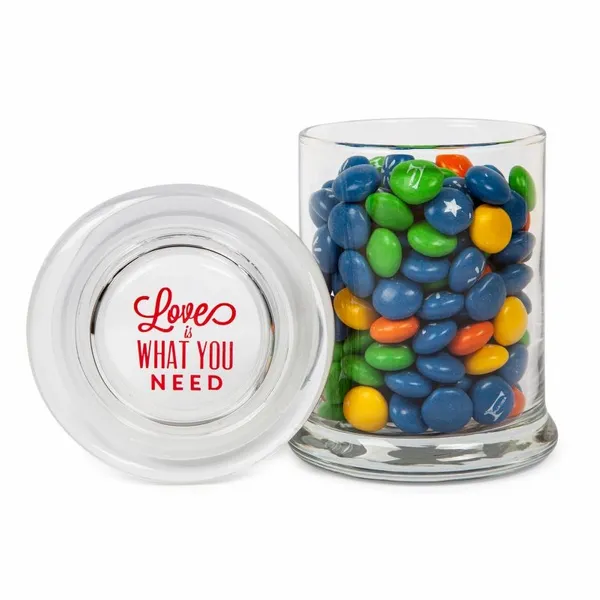 Glass Gourmet Jar - Chocolate Buttons Imprinted - Custom Patch Factory