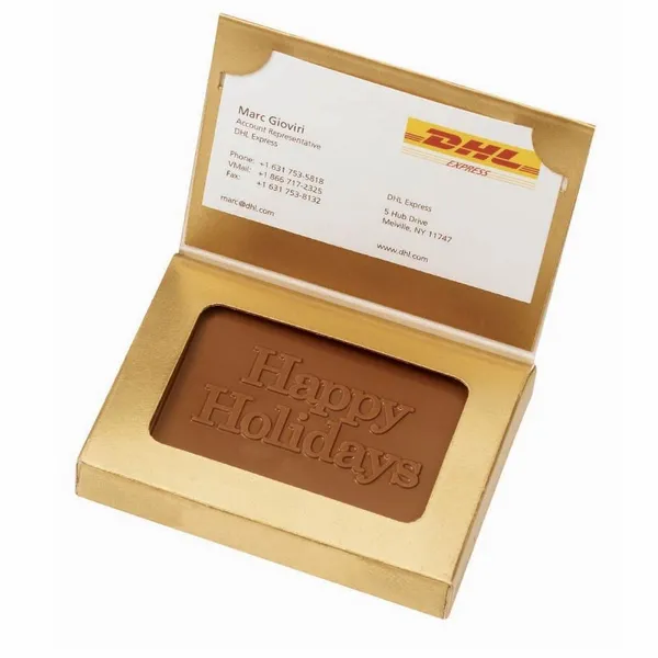 Molded Chocolate in Business Card Gift Box - Custom Patch Factory