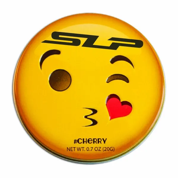 Kissy Face Emojy Tin with Cherry Mints - Custom Patch Factory