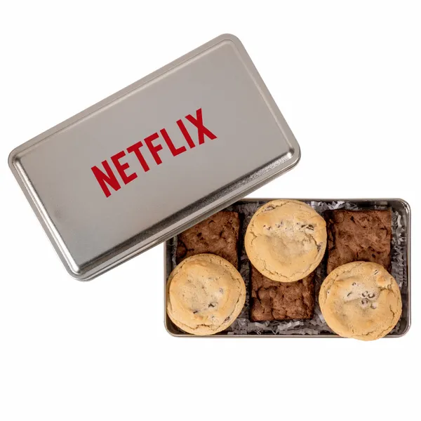 Fresh Beginnings Fudge Brownies & Chocolate Chip Cookies in Tin - Custom Patch Factory