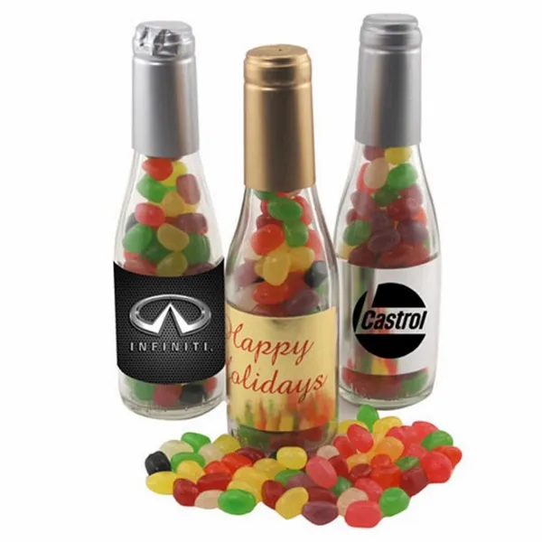 Champagne Bottle w/ Teenee Beanee Jelly Beans 8" - Custom Patch Factory
