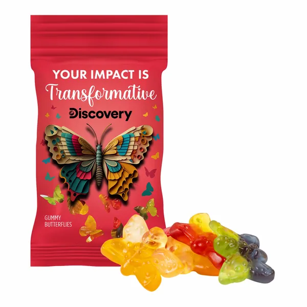 Clever Candy 1oz. Full Color DigiBag™ with Gummy Butterflies - Custom Patch Factory