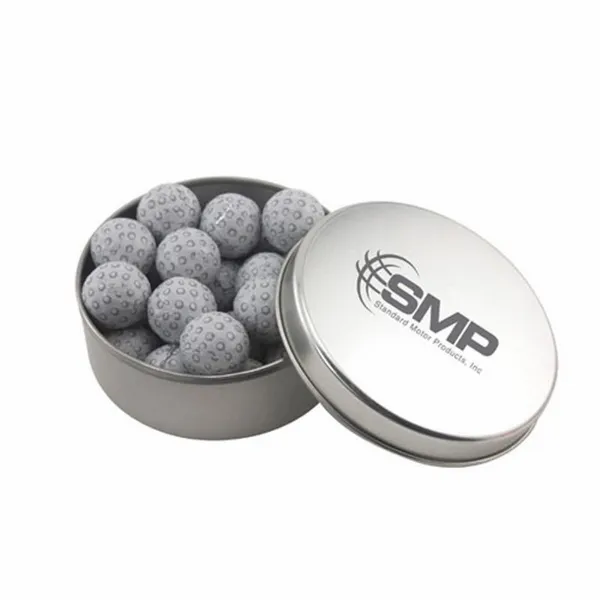 Round Tin with Chocolate Golf Balls - SBF3000 - Custom Patch Factory