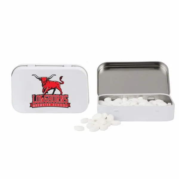 Rectangular Tin with Football Shaped Mints - Custom Patch Factory