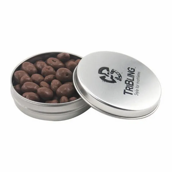 Round Tin with Chocolate Raisins - SBF2900 - Custom Patch Factory