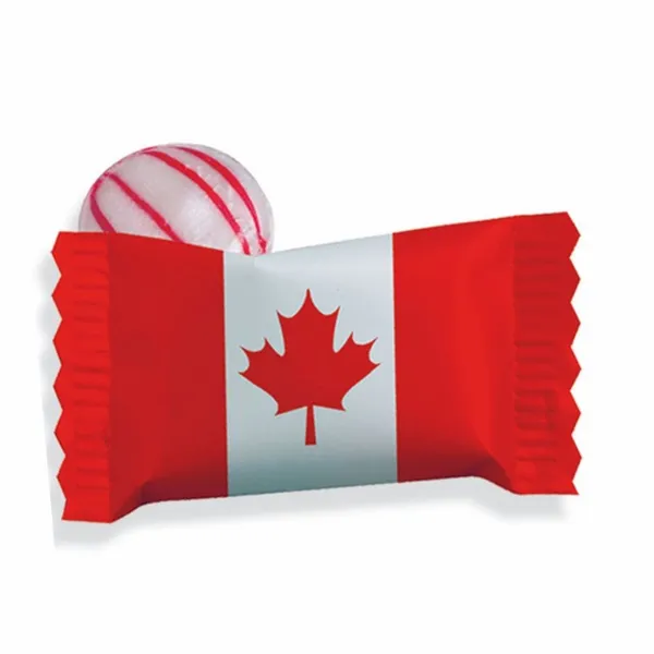 Individual Canadian Peppermint Stock Wrapped Candy - Custom Patch Factory