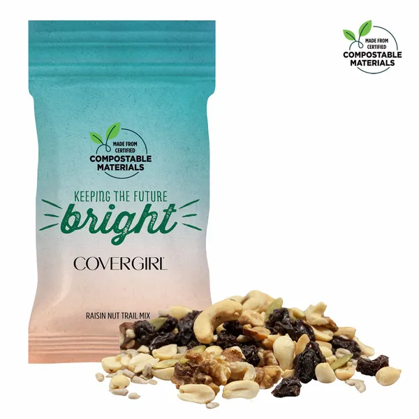 1oz. ECO-Digibag, Compostable & Full Color, Raisin Nut Mix - Custom Patch Factory