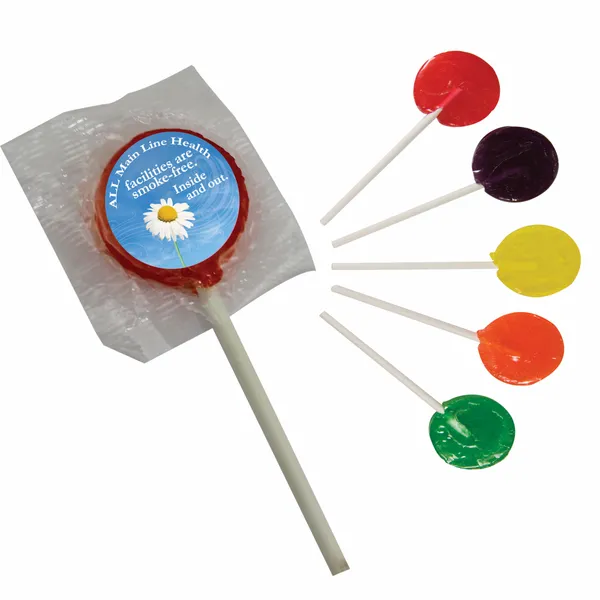 Lollipop w/ Round Label - Custom Patch Factory