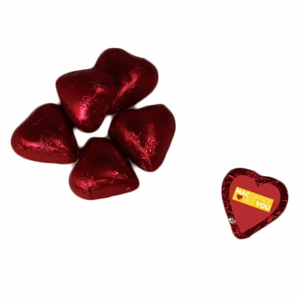 Individually Wrapped Chocolate Hearts - Custom Patch Factory