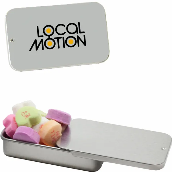 Slider Tin with Conversation Hearts - Custom Patch Factory